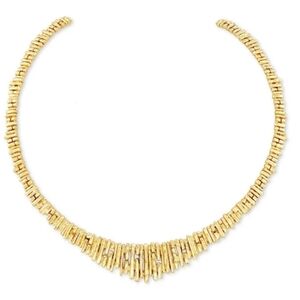 Kendra Scott NWT Gold Tone Rylan Textured Collar Necklace Retired Item